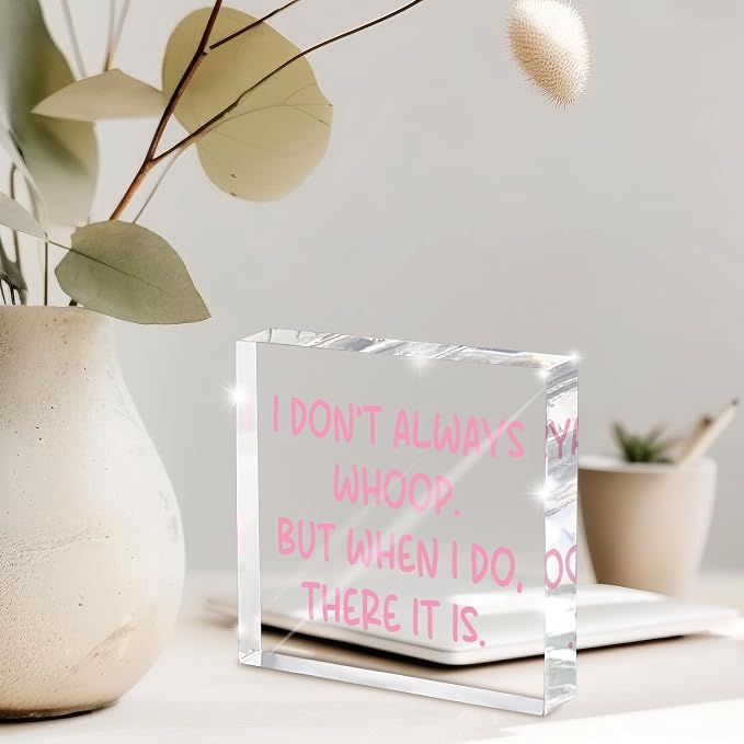 Fun Pink Decoration, 4x4 inches Acrylic Desktop Ornament, Suitable - Image 6