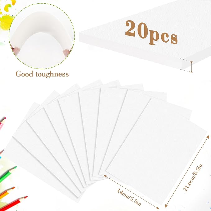 3 Pack Watercolor Paper Pad, 5.5x8.5 140lb/300g Water Color Paper, 20 Sheets - Image 2