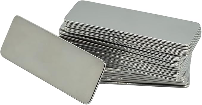 StayMax 304 Stainless Steel Engraving Blank Tags Rectangle Stamping Blanks Without Holes 1.96inch*0.7inch 25 Pack