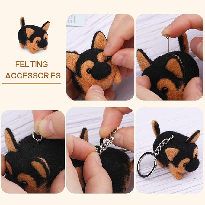 QMNNMA Needle Felting Kit, Animals Needle Felting Set, DIY Wool Felt Materials - Image 6
