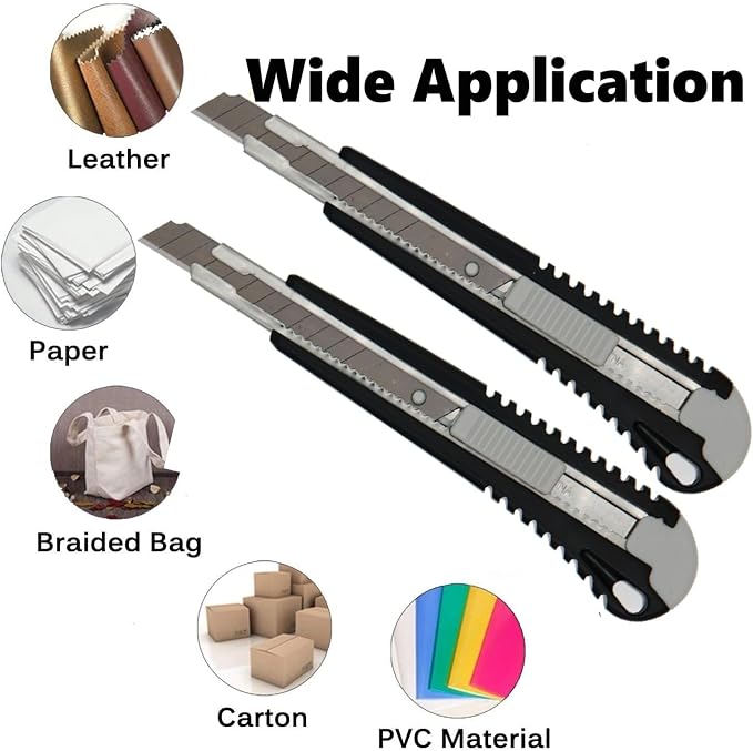 9mm Snap Off Utility Knife 3 Pack High Hardness Retractable Box Cutters - Image 3