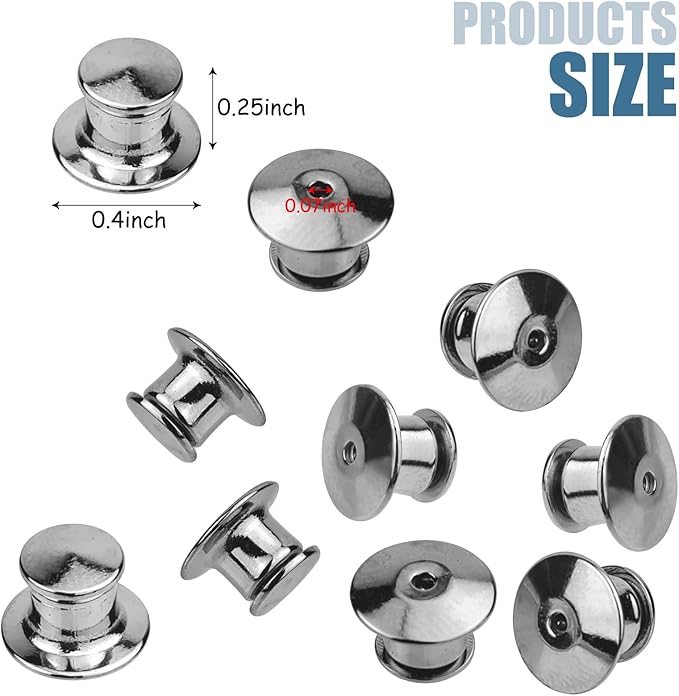 10 PCS Pin Backs, Pins for Backpacks, Pin Backs Locking, Pin Lock, Metal Pin Locks Back for Enamel Pins (10)