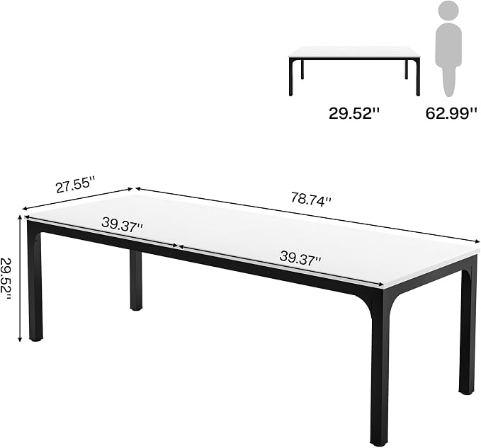 Tribesigns 78.7 Inches Extra Long Computer Desk 2 Person Desk, Double Long Desk - Image 2