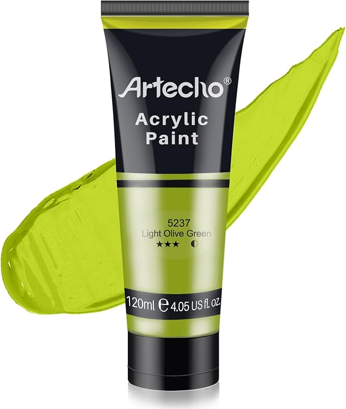 Artecho Light Olive Green Acrylic Paint Tubes, Art Craft Paints by Artecho