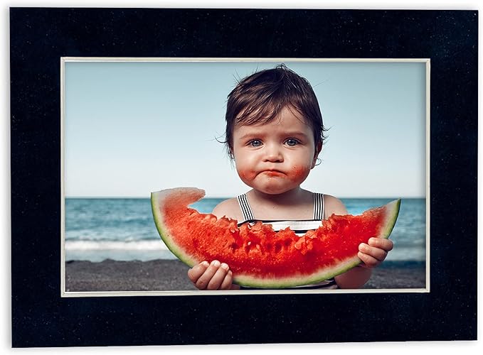 11x14 Mat Bevel Cut for 8.5x11 Photos - Acid Free Navy Suede Precut Matboard - For Pictures, Photos, Framing - 4-ply Thickness