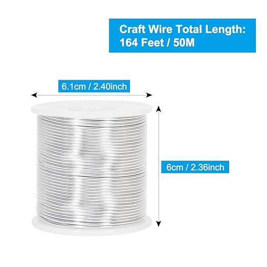 Tenn Well 15 Gauge Aluminum Wire, 164 Feet 1.5mm Bendable Metal Craft Wire for Jewelry Making, Beading, Armature, Sculpting, Bonsai Training, Crafting