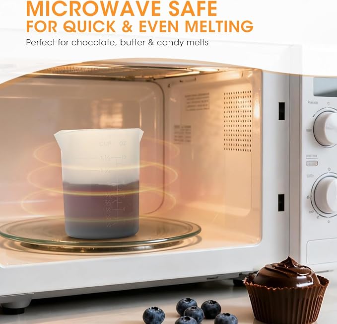 Aieve 6 Pcs Silicone Chocolate Melting Cups, Reusable Measuring Cups - Image 5