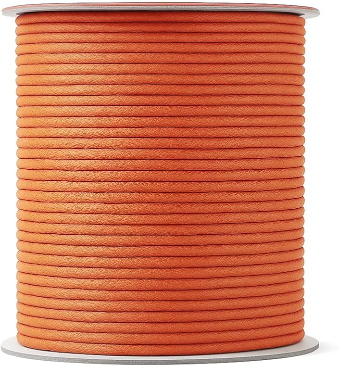 Mandala Crafts 2mm 109 Yards Salmon Cotton Waxed Cord for Jewelry Making Bracelet Cord Waxed String - Beading String Thread Jewelry Cords for Necklaces String