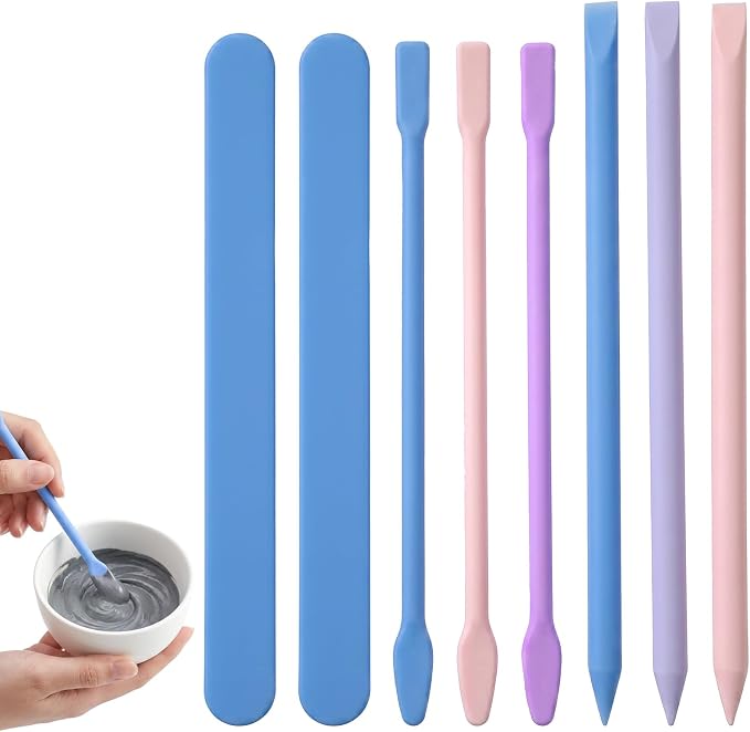 8PCS Silicone Stir Sticks Resin Tools, Reusable Mixing Sticks Silicone Stick by Unknown