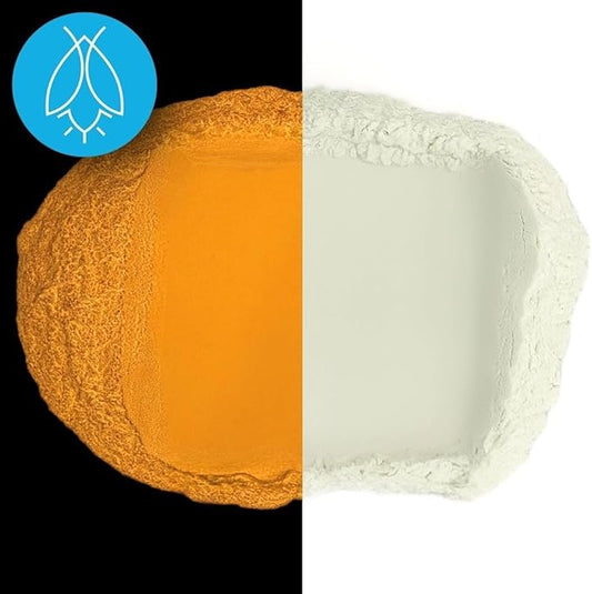 Glow in The Dark Pigment Powder - Neutral and Fluorescent Color for Art Painting, Fine Art, Nail Art Paint, and DIY Crafts - Long Lasting, 10+ Color Options - Neutral Orange - (120 Grams/4 Ounces)