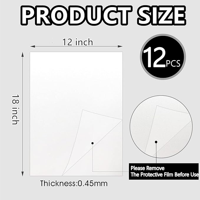 12pcs Sublimation Metal Photo Blanks 12x18 Inch - Make Your Permanent Photo Posters Signs, Sublimation Aluminum Blank for Crafters Small Businesses DIY Enthusiasts (Thickness 0.45mm)