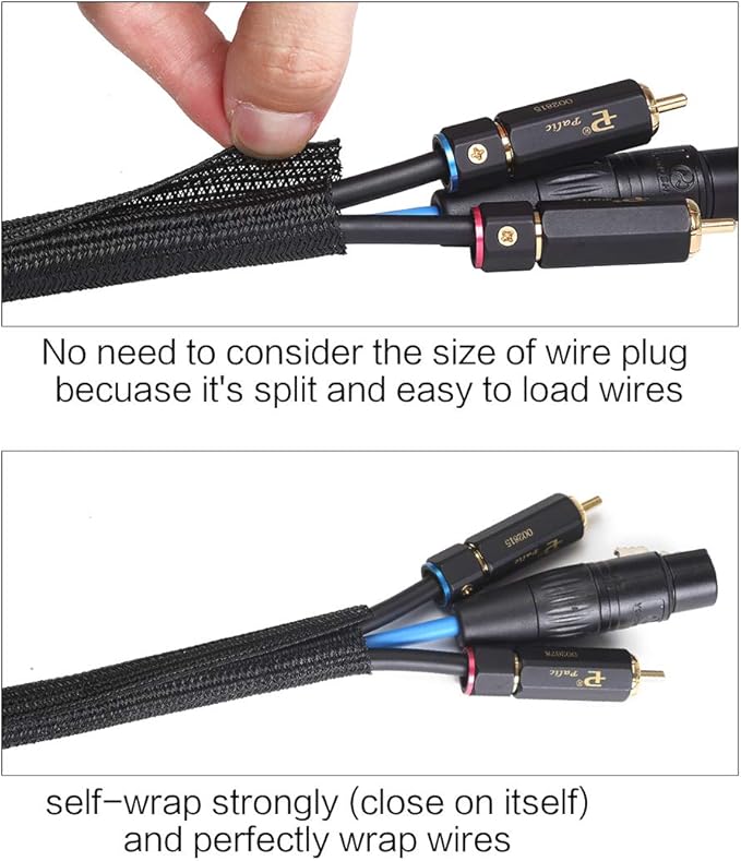 Alex Tech 25ft - 1.25 inch Cord Protector Wire Loom Tubing Cable Sleeve Split - Image 2