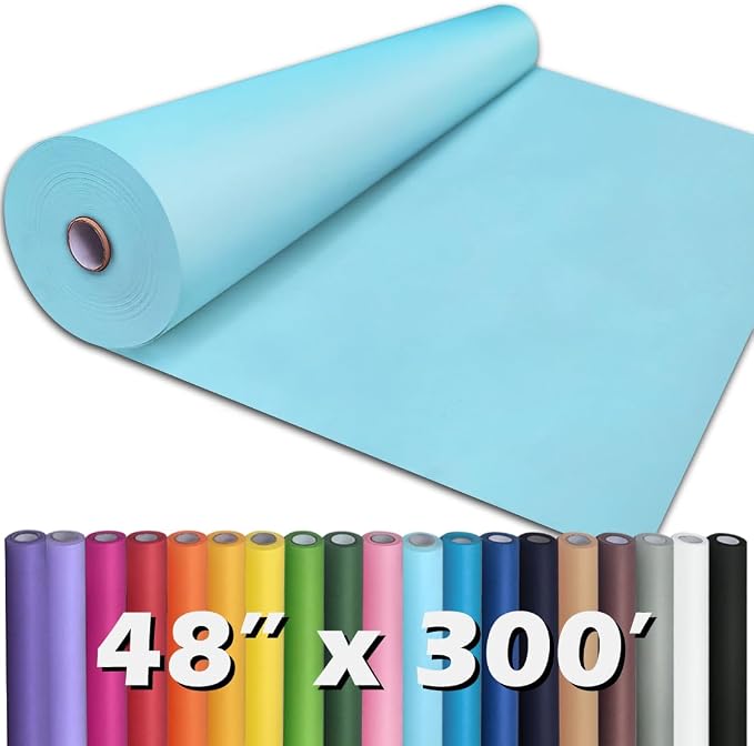 PerkHomy Light Blue Kraft Paper Roll 48" x 3 by PerkHomy