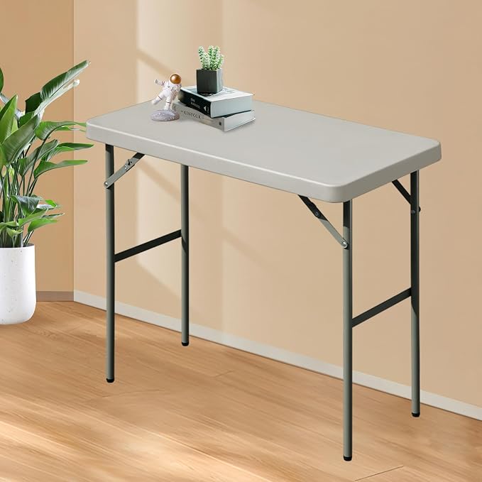 Folding Table 2.7ft Rectangular All-Occasion Plastic Folding Event Table - Image 6
