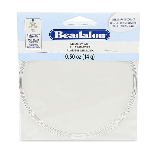 Beadalon Carbon Steel Memory Wire, Extra Heavy Duty Round, Extra Large Necklace by Beadalon
