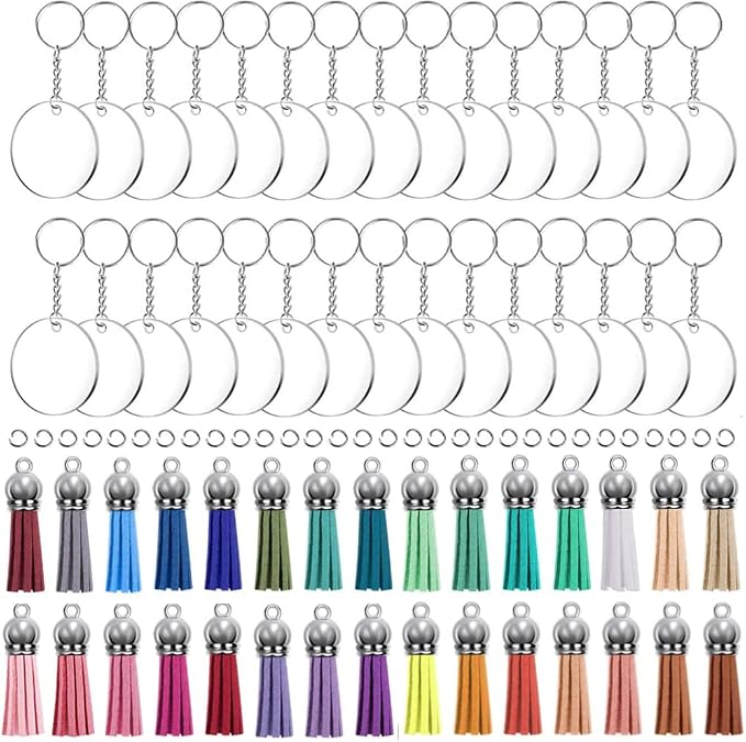 KINGFOREST 120PCS Acrylic Keychain Blanks Kit by Kingforest