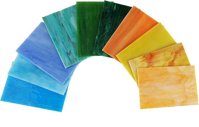 Lanyani Variety Stained Glass Sheets Pack, 4 x 6 inch Large Cathedral Glass - Image 6