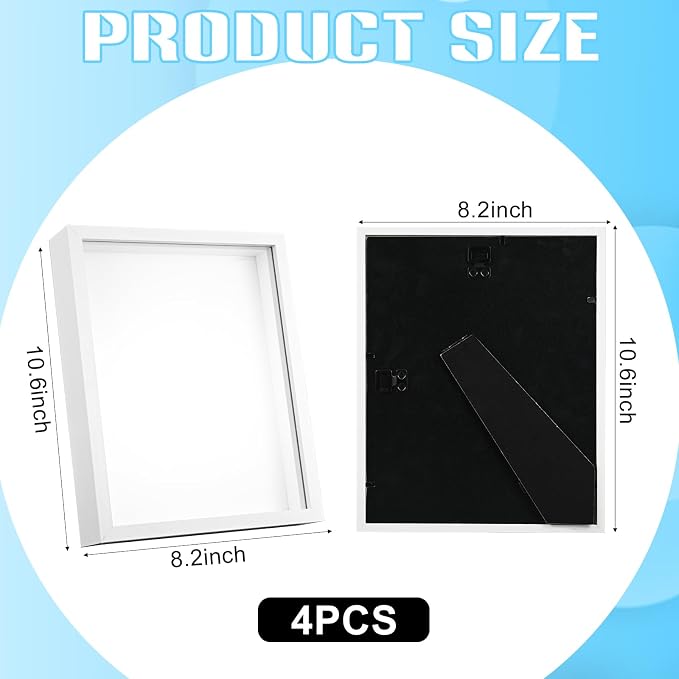 4 Pack 8*10 Shadow Box Frame, Shadow Boxes Display Cases 3D Wood Deep Shadow - Image 2