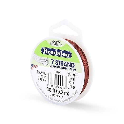 Beadalon 7-Strand Stainless Steel Beading Wire, Flexible & Durable Wire by Beadalon