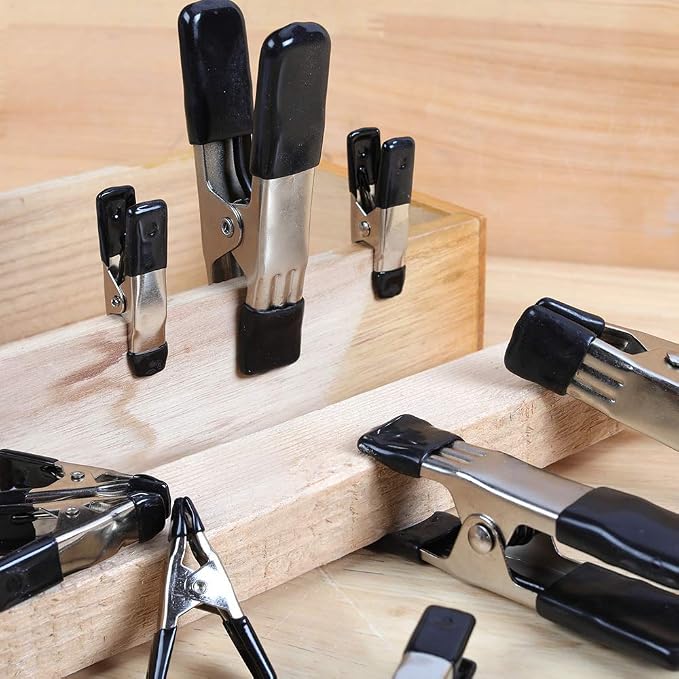 Amazon Basics 20-Piece Steel Spring Clamp Set, Non-Marking PVC-Coated Tips - Image 6