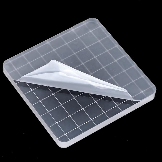 12Pcs Acrylic Stamp Block Clear Stamping Blocks Tools Set Assorted Sizes Stamp Blocks with Grid Lines for Scrapbooking Crafts Card Making