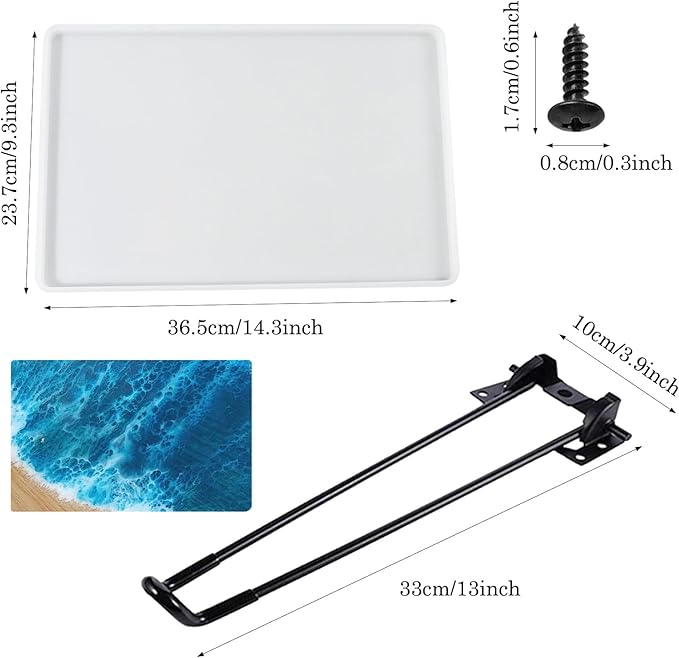 Large Silicone Molds for Epoxy Resin Table, 9 x 14 Inch Rectangle Resin Table Silicone Molds with Legs for DIY Art Home Decor, River Table, Cutting Board, Resin Art
