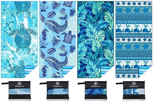 Widdonen Microfiber Beach Towel, Extra Large 4 Pack-71x32 by WIDDONEN