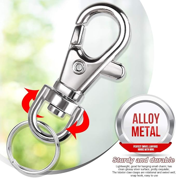 LEOBRO 160PCS Lobster Claw Clasps and Key Rings, Keychain Making Kit, Key Chain - Image 4