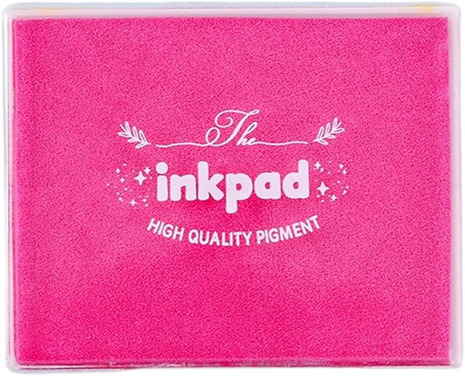 GTLZLZ Large Ink Pad for Rubber Stamps, 5" x 4" Washable Craft Stamp Pad for Kids, Fingerprint Ink Pad for Paper, Scrapbooking, Wood Fabric (Pink)