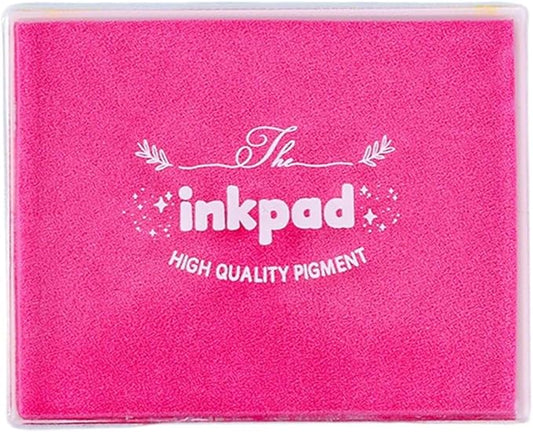 GTLZLZ Large Ink Pad for Rubber Stamps, 5" x 4" Washable Craft Stamp Pad for Kids, Fingerprint Ink Pad for Paper, Scrapbooking, Wood Fabric (Pink)