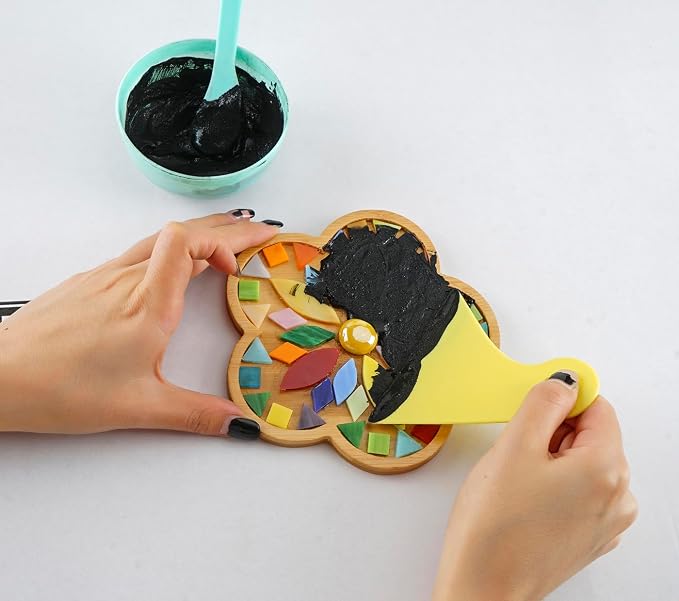 Lanyani 2 Sets of DIY Mosaic Craft Kits Mosaic Tiles Coaster Kit Make Your Own - Image 3