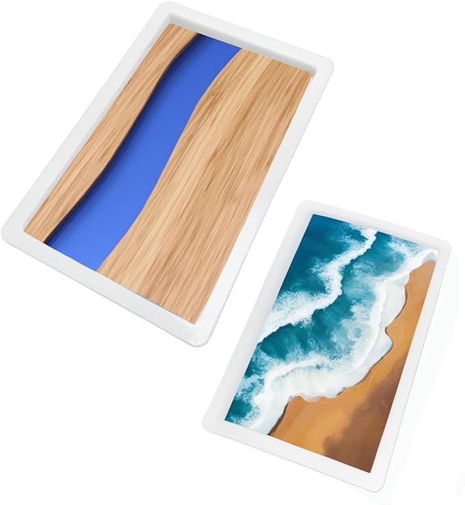 2Pcs Extra Large Reusable Epoxy Resin Table Mold 23x11x3 inches 15.7x9.8x3 by ModWgGuo