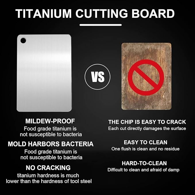 Titanium Cutting Boards for Kitchen,Katuchef Titanium Cutting Board,Non toxic Doubld-Side Available Chopping Boards, Easy to Clean and Store(3PCS-S+M+L)