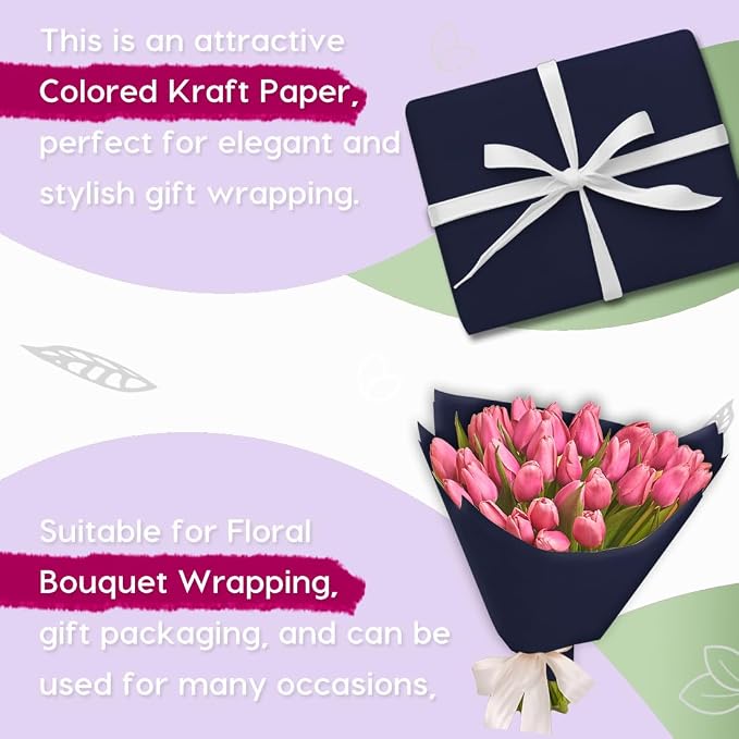 PerkHomy Navy Blue Kraft Paper Roll 17.5" x 960" - Image 4