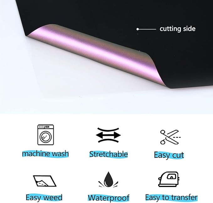 guangyintong Chameleon Heat Transfer Vinyl HTV Rolls, 12" x 8ft Purple to Brown Iron on Vinyl for T-Shirts, Changing Color HTV Vinyl for All Cutter Machines Easy to Cut & Weed for HTV DIY Design
