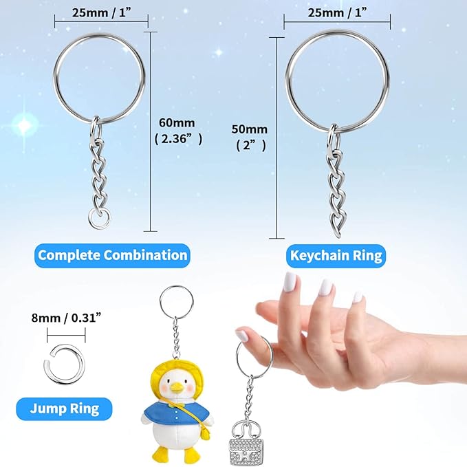 Paxcoo 100Pcs Split Key Chain Rings - Image 3