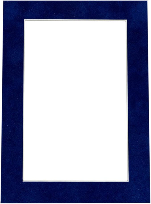 11x14 Mat Bevel Cut for 8.5x11 Photos - Acid Free Brooke Blue Suede Precut Matboard With Backing Board and Crystal Clear, Self Seal Mat Bag - For Pictures, Framing - 4-ply Thickness