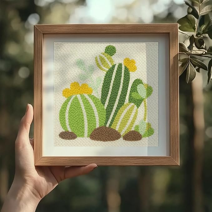 Doodlream Cartoon Cactus DIY Punch Needle Embroidery Kit - Image 6