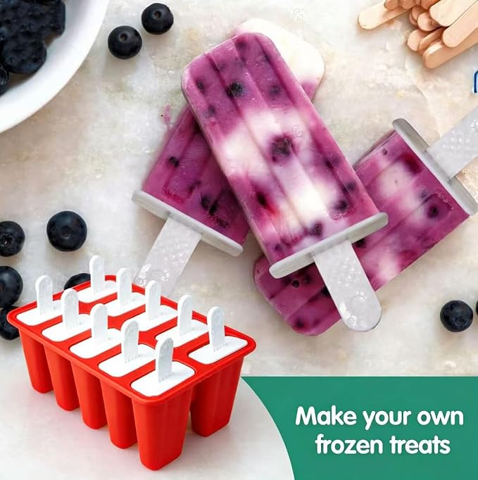 Popsicles Molds, 10 Pieces Silicone Ice Pop Molds - Image 8