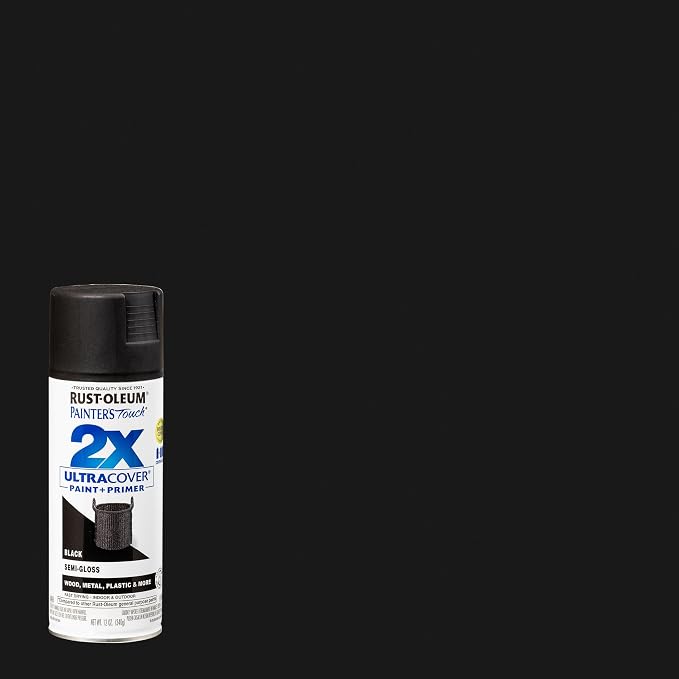 Rust-Oleum Painter's Touch 2X Ultra Cover Spray Paint, Semi-Gloss Black | - Image 2