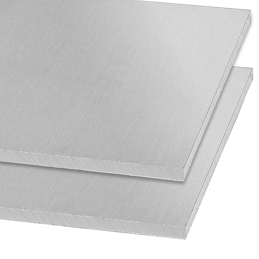 2 Pack 5052 H32 Aluminum Sheet Metal 8” x 4”x 1/8”(0.12") Flat Plain Thin Aluminum Plate Covered with Protective Film, Rectangle Metal Plate for Crafting lndustry, 3mm