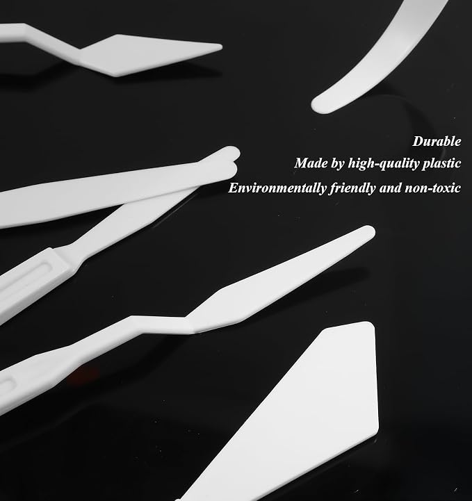 6 Pcs Plastic Palette Knive, Thin & Flexible Plastic Spatula Set, Art Palette - Image 6