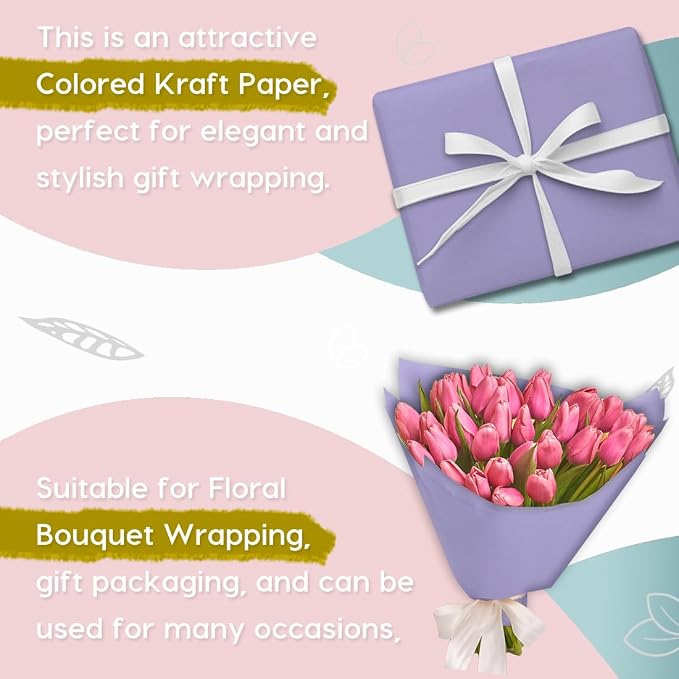 PerkHomy Light Purple Kraft Paper Roll 17.5" x 960" - Image 4