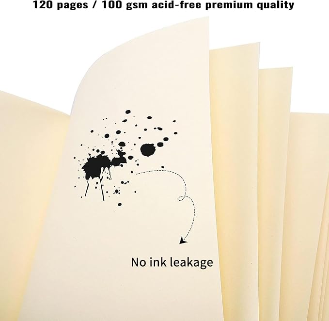 EOOUT 3pcs Blank Notebook, A5 Hardcover Sketchbook 120 Sheets 240 Pages Unlined - Image 4