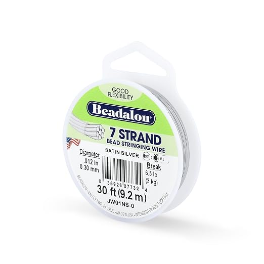 Beadalon 7-Strand Stainless Steel Beading Wire, Flexible & Durable Wire by Beadalon