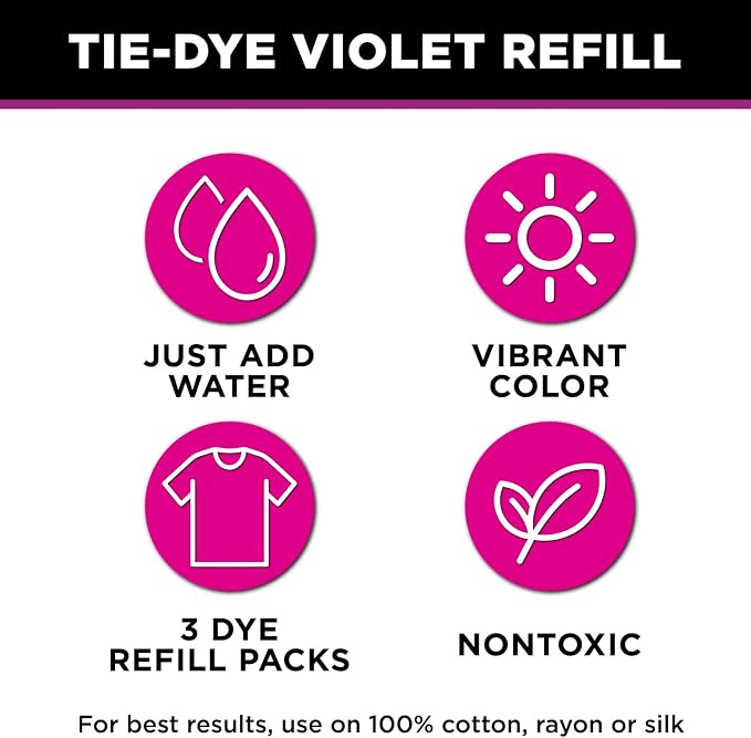 Tulip One-Step Tie-Dye Kit, 3 Fabric Dye Refill Packs - Image 3