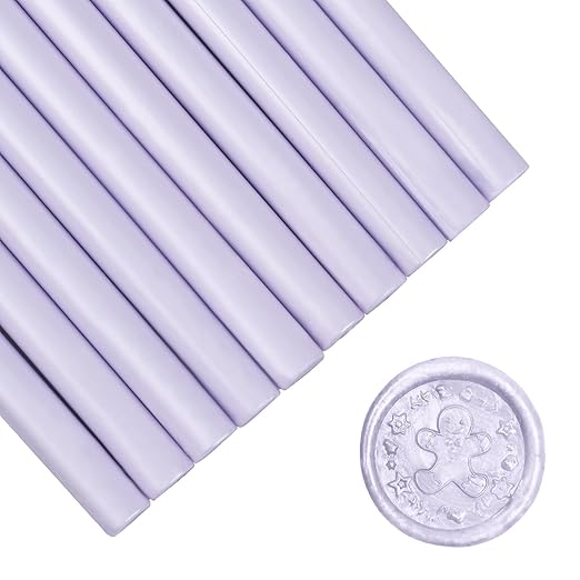 Glue Gun Sealing Wax Sticks for Wax Seal Stamp -Light Purple, Great for Wedding Invitations, Cards Envelopes, Snail Mails, Wine Packages, Christmas Gift Ideas, Pack of 10