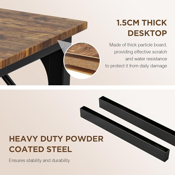 PayLessHere | 47 Inch Computer Desk | Brown | Office Desk - Image 7