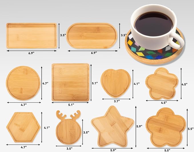 Lanyani 10pcs Wooden Assorted Shapes Mosaic Bases - Image 3