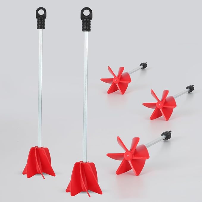 2-Pack Helix Paint Mixer Attachment for Drill - 11.8" Industrial Stirrer Paddle, 1 to 5 Gallon Epoxy Resin Mixer (Fits Concrete, Silicone, Thick Materials) (2 Pcs)